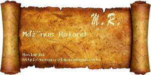 Mónus Roland névjegykártya